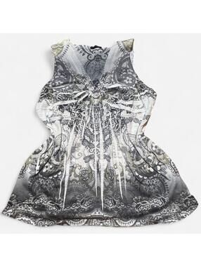 Y2K Apt. 9 Embellished Boho Babydoll Tank Top | Medium